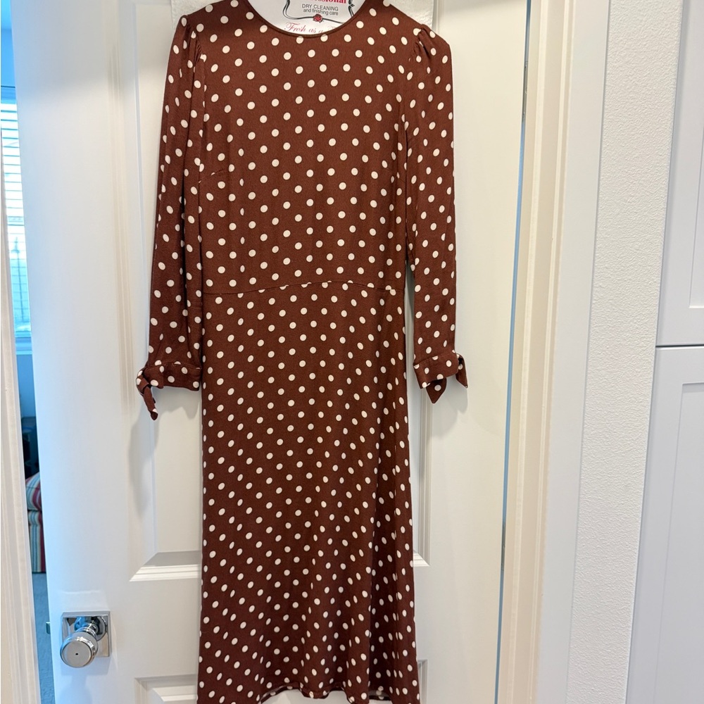 Reformation Brown Polka Dot Dress size 4